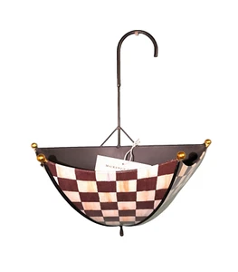 MacKenzie Childs Courtly Check kleiner Regenschirm Wand Pflanzgefäß 12 x 13" nicht mehr produziert - Bild 1 von 3