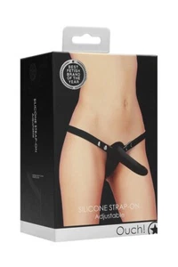 Ouch! Silicone Strap-On Adjustable Black vibe anal sex toys - Picture 1 of 5