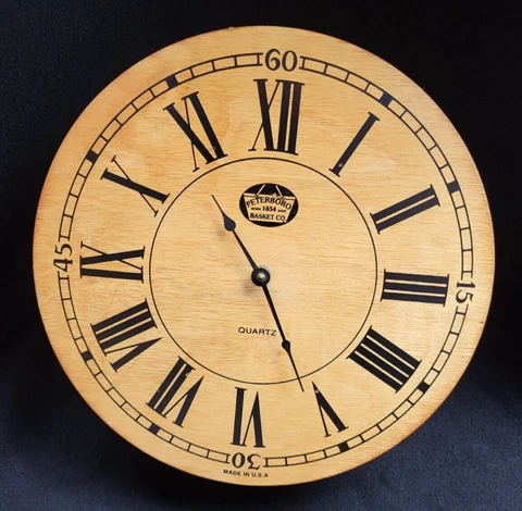 Rare VTG 143rd Anniv. Clock from Out of Business Peterboro Basket Co LE 87/1000 Cover