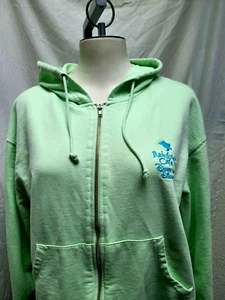 Rainforest cafe Downtown DIsney zipped hoodie XXL light green Zip Up Sweater - Picture 1 of 4