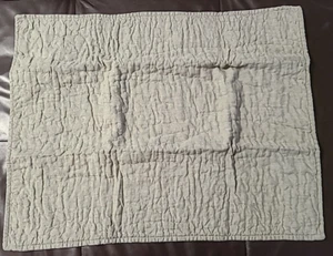 BELGIAN FLAX LINEN HANDCRAFTED QUILTED SHAM LODEN STANDARD POTTERY BARN - Picture 1 of 13