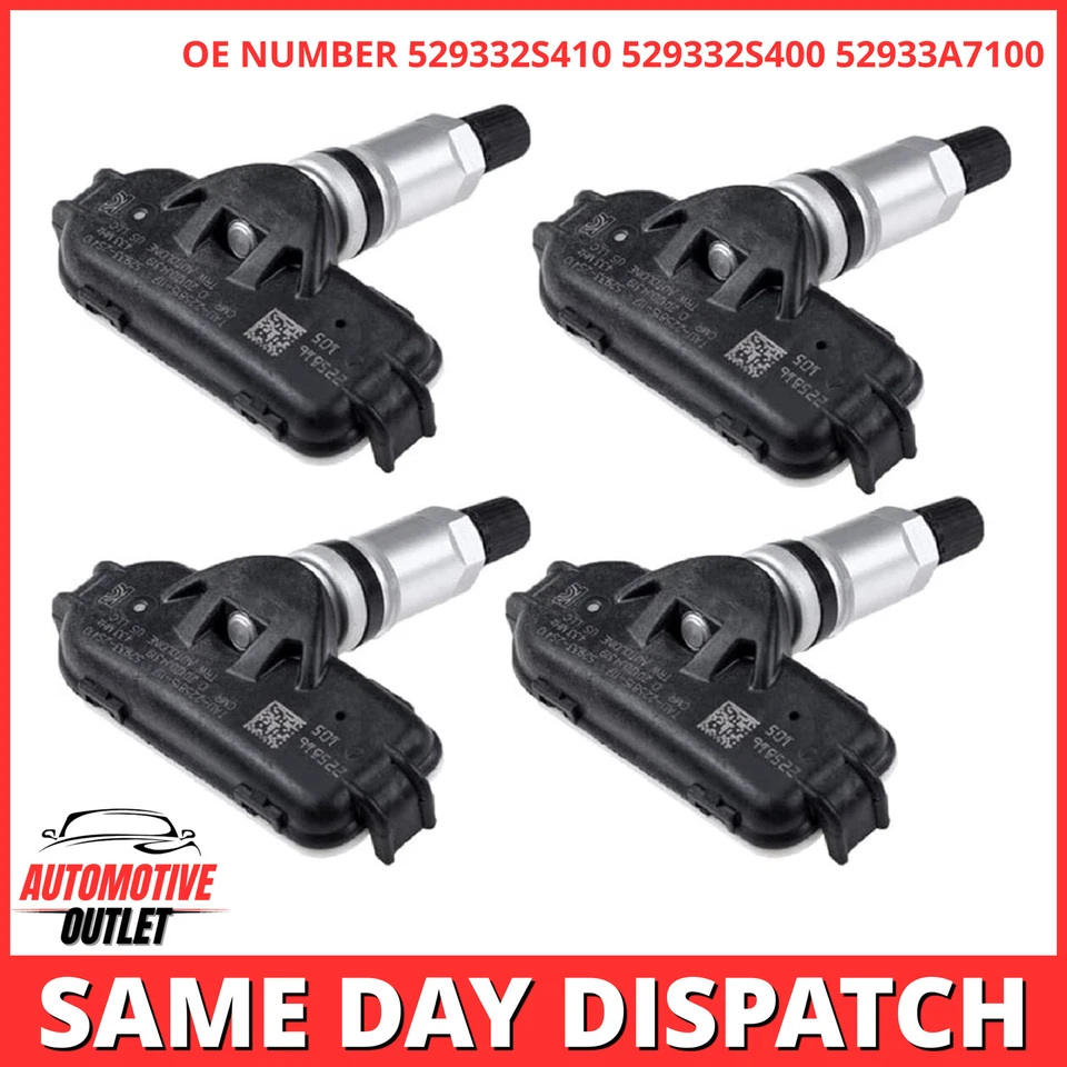 4X TPMS TYRE PRESSURE SENSOR 433MHZ FOR HYUNDAI IX35 KIA SPORTAGE SL 529332S410 - Image 1 of 4