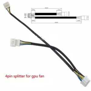 Scheda video x2 ventola GPU VGA 4 pin splitter cavo di alimentazione 323-002 - Foto 1 di 1