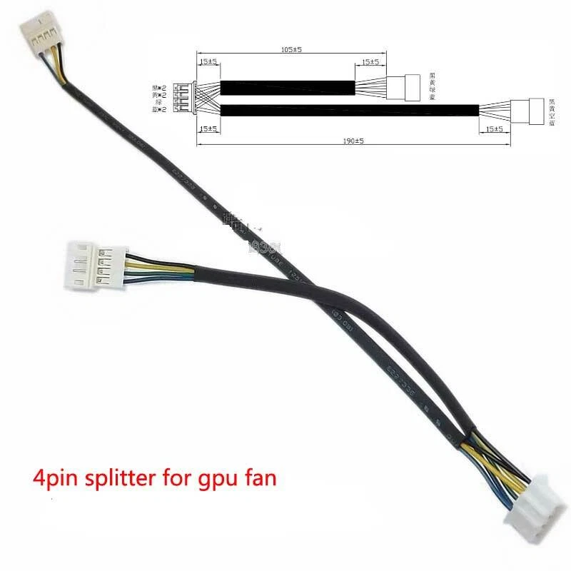 x2 Video Card  VGA GPU Fan 4Pin Splitter Power Cable  Wire 323-002 - Image 1 of 1