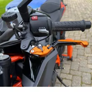 KTM 1290 Superduke R 2014-2025 | Adjustable Clutch Brake Lever Set Orange/Black - Picture 1 of 9