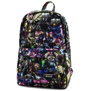 Overwatch All-over Character Collage Print Nylon Backpack by Loungefly - New, Wi - Picture 1 of 2