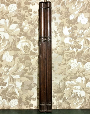 Wall acanthus groove wood turned column - Antique french architectural salvage Cover