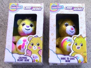 Care Bears Micro Plush Teenies Lot Of 2 CALMING HEART BEAR & DARE TO CARE BEAR - Picture 1 of 1
