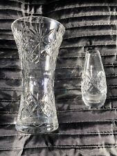 Lovely Edinburgh Crystal Vase & Small Crystal Bud Vase. PLUS SURPRISE FREE GIFT