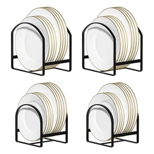 4 Pack Kitchen Plate Holder Organizer for Cabinet Space Saver Dinner Dish Pla... - Picture 1 of 9