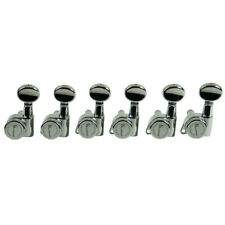 KLUSON LOCKING KCDL-6T-C TUNERS 6 INLINE OVAL METAL BUTTONS CHROME LEFT HAND