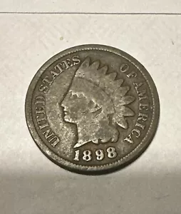 1898 Indian Head Cent Penny Good+ Condition Brand New 2x2 Holder - Picture 1 of 4