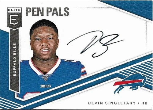 2019 Elite Pen Pals #29 Devin Singletary Auto Bills RC Rookie Card Autograph - Image 1 of 1