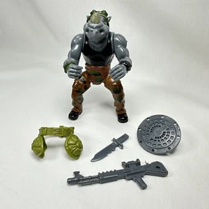 TMNT Rocksteady Teenage Mutant Ninja Turtles Hard Head - COMPLETE - 1988 - Picture 1 of 8
