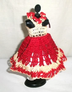 vintage Crochet Handmade Dress for 12 inch Barbie sized Dolls - Picture 1 of 5