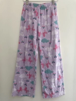 Joe Boxer Niños Niñas Arco Iris Unicornio Corazones Poliéster Pull On PJ Pantalones Púrpura L Foto 1 de 4
