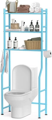 3-Tier Over The Toilet Storage, Space Saver Metal Bathroom Shelves, Freestanding - Image 1 of 4