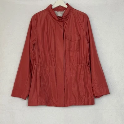 J.Jill Mujeres Ligero Anorak Abrigo de Lluvia Chaqueta Coral Talla L Sudadera con Capucha Minimalista Foto 1 de 4