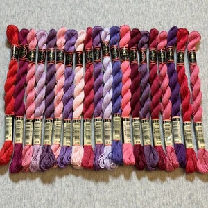 20 DMC Coton Perle Size 5 Thread 100% Cotton Assorted Colors No Repeats - Picture 1 of 5