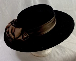 Sombrero Top This Inc negro 100 % lana con marrón malva - Imagen 1 de 9