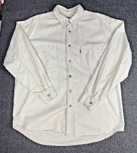 Vintage Levi's Button Up Herren L Off White Red Tab Pockets Denim - Bild 1 von 9