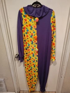 Costume pagliaccio adulto multicolore rubini tuta taglia M/L Halloween cosplay circo - Foto 1 di 6