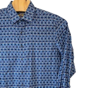 Robert Graham Men's Blue Geometric Print Classic Fit Long Sleeve Shirt - Picture 1 of 8