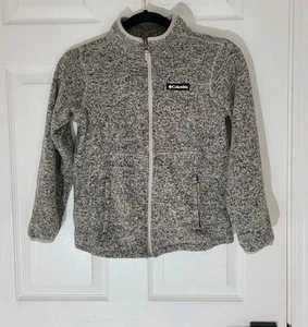 kids columbia fleece knitted zip up jacket M 10/12 - Picture 1 of 9