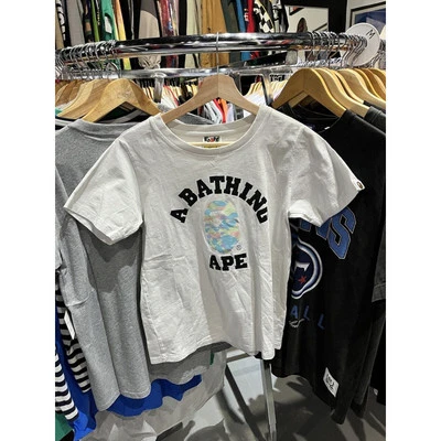 复古 A Bathing Ape BAPE 粉彩迷彩 ABC 猿白色 T 恤女士 S 码 — 第 1/4 张图片
