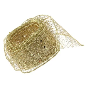  Ghirlanda Nastro Filo Glitter Oro Cinghie Bordo Decorativo per Cucito - Foto 1 di 17