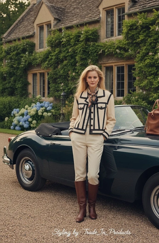 Chaqueta Blazer ESCADA Couture Vintage Lana Old Money Chic talla 40 Rara Marfil Negra Foto 1 de 4