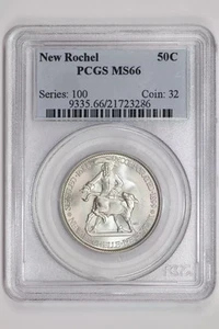 1938 NEW ROCHELLE COMMEMORATIVE HALF DOLLAR PCGS MS66 VERY PQ! LOOKS NICER! - Picture 1 of 2