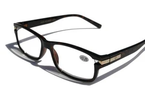 Khan Rectunglar Plastic Reading Glasses Reader +3.25 Tortoise gold frame smart - Picture 1 of 1