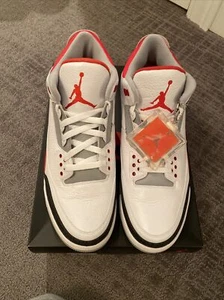 NIB RARE NIKE AIR JORDAN III RETRO 3 FIRE RED WHITE BLACK 2013 136064-120 S14 - Picture 1 of 14