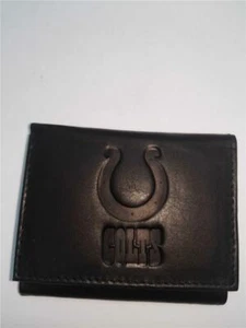 New Indianapolis Colts Black Leather Wallet Tri-Fold Great Gift - Picture 1 of 6