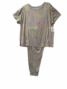 Joyspun Pajama Set Women's XL Gray Dream Big Snooze Knit Short Sleeve - Picture 1 of 14