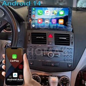 Android 14 Car Radio Stereo CarPlay For 2008-2015 Mercedes-Benz GLK Class X204 - Picture 1 of 23