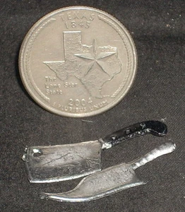 Butcher Knife & Cleaver #MP832 1:12 Meat Market Dollhouse Miniature Mexican - Picture 1 of 5