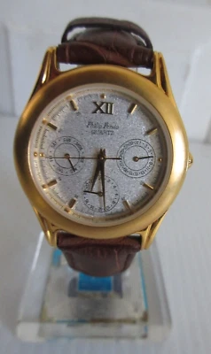 Philip Persio Quartz Multifunction Brown Genuine Leather Water Resistant Watch - Image 1 of 3