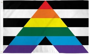 Gay Striaght Alliance Flag 3x5 ft w/ Gay Lesbian LGBTQ Pride - Picture 1 of 2