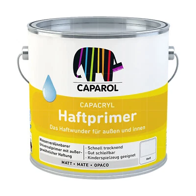 CAPAROL Capacryl Haftprimer 2.5 LTR Grundierung Holz Zink Aluminium PVC WEISS - Bild 1 von 2