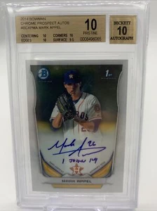 2014 Bowman Chrome Prospects Mark Appel RC Auto Autograph  BGS 10/10 - Picture 1 of 6