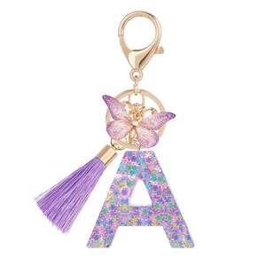 Suweibuke Cute Pink Key Chains for Women Girls Initial Letter Keychains with ... - Picture 1 of 6