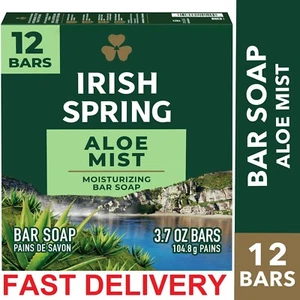 Irish Spring Bar Soap for Men, Aloe Mist Deodorant Bar Soap, 3.7 Oz, 12 Pack - Picture 1 of 6