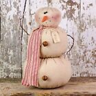 New W/ Tag Honey And Me Sampson Snowman-Rustic Snow Man Rusty Jingle Bells Scarf