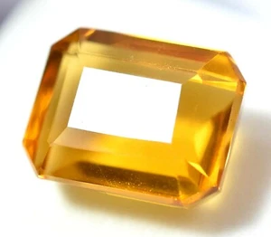 Lab Created 18.85 Ct Splendid Golden Yellow Citrine GGL Certified AAA+ Gemstone - Picture 1 of 5