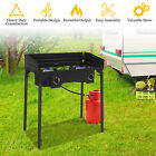 Portable 150,000-BTU 2 Burner Gas Cooker Outdoor Camping Picnic Stove BBQ, Black