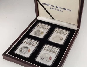 2008 Beijing Olympics 4 Coin Silver Set Series III 3 NGC PF70 w/ Box and CoA - Picture 1 of 10