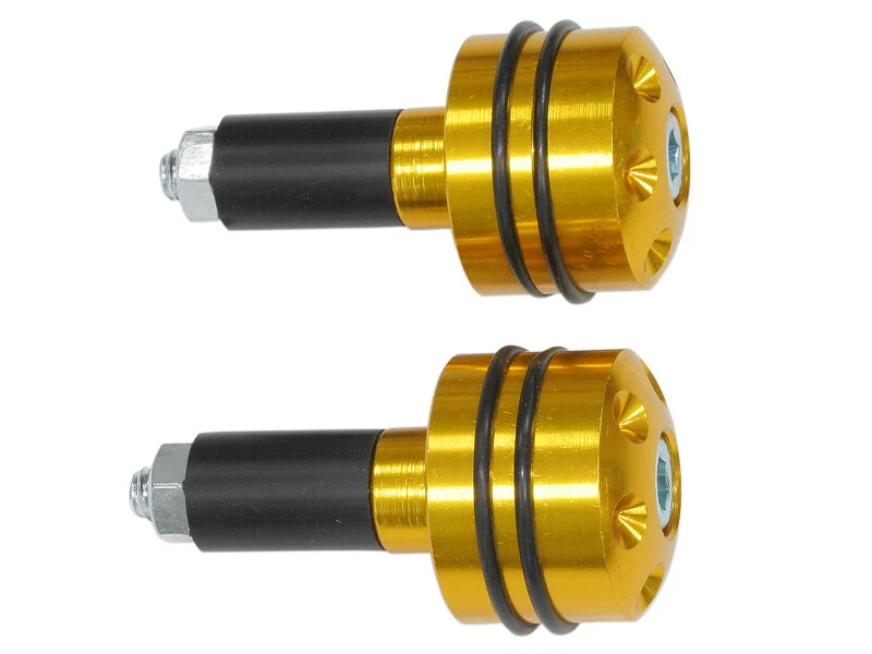 SD12-0185 Coppia STABILIZZATORI MANUBRIO TRAFORATO alluminio oro O-RINGS 13mm - Immagine 1 di 1