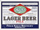 Kochs Lager Beer Label 9" X 12" Metal Sign